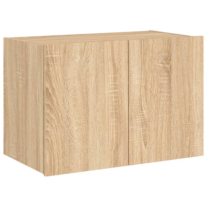 TV Wall Cabinet with LED Lights Sonoma Oak 60x35x41 cm