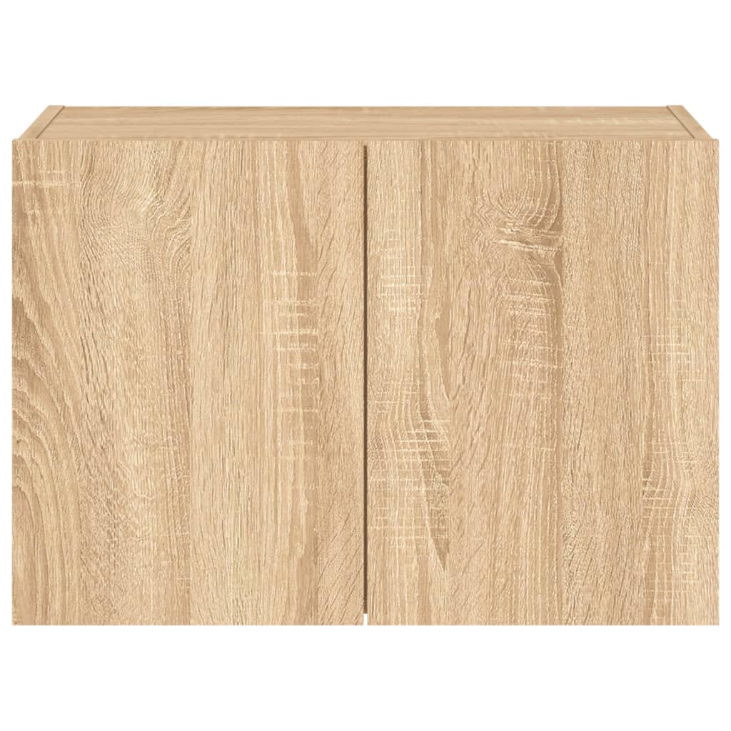 TV Wall Cabinet with LED Lights Sonoma Oak 60x35x41 cm