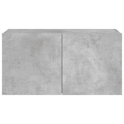 TV Wall Cabinet with LED Lights Concrete Grey 80x35x41 cm