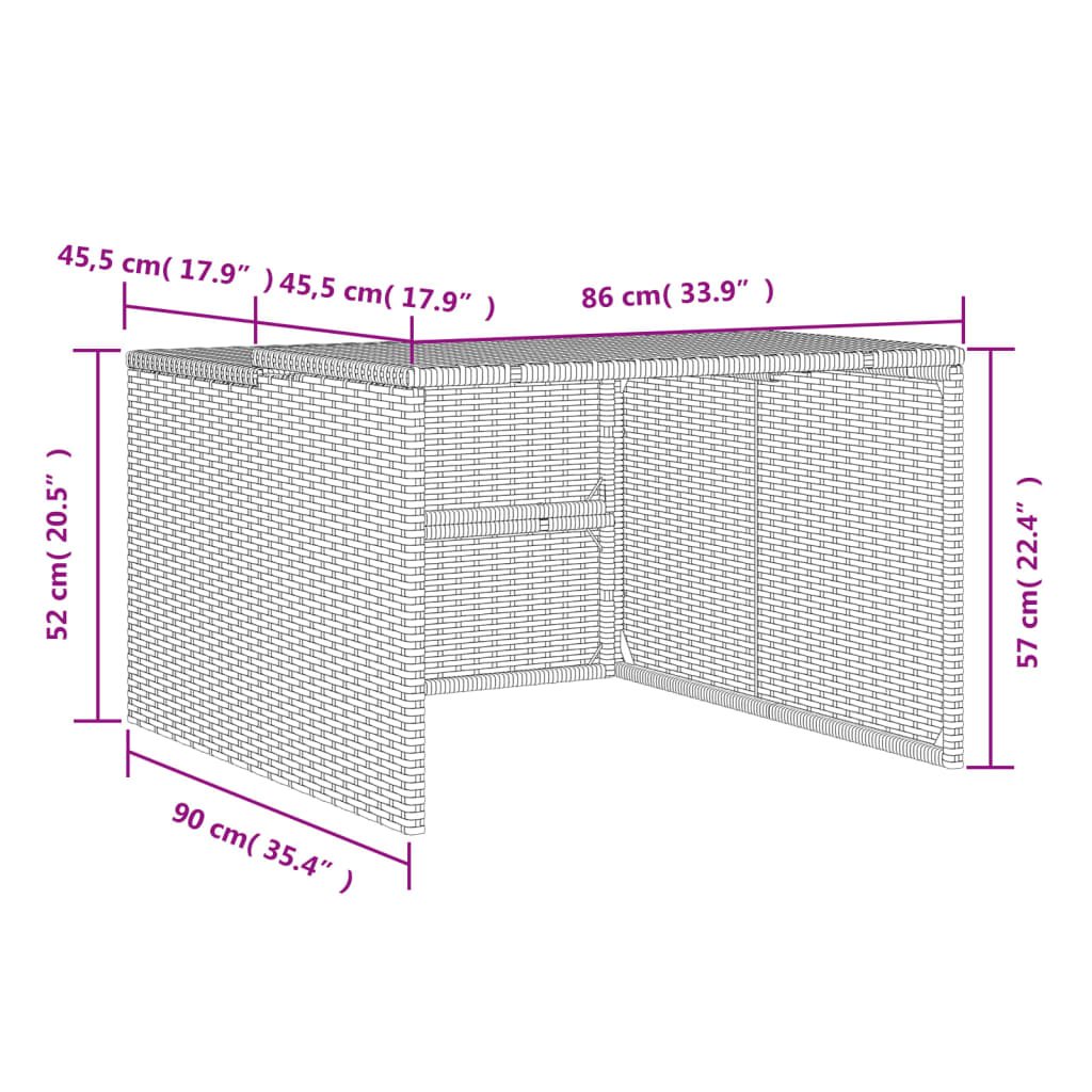 Robot Mower Garage Black 86x90x52/57 cm Poly Rattan