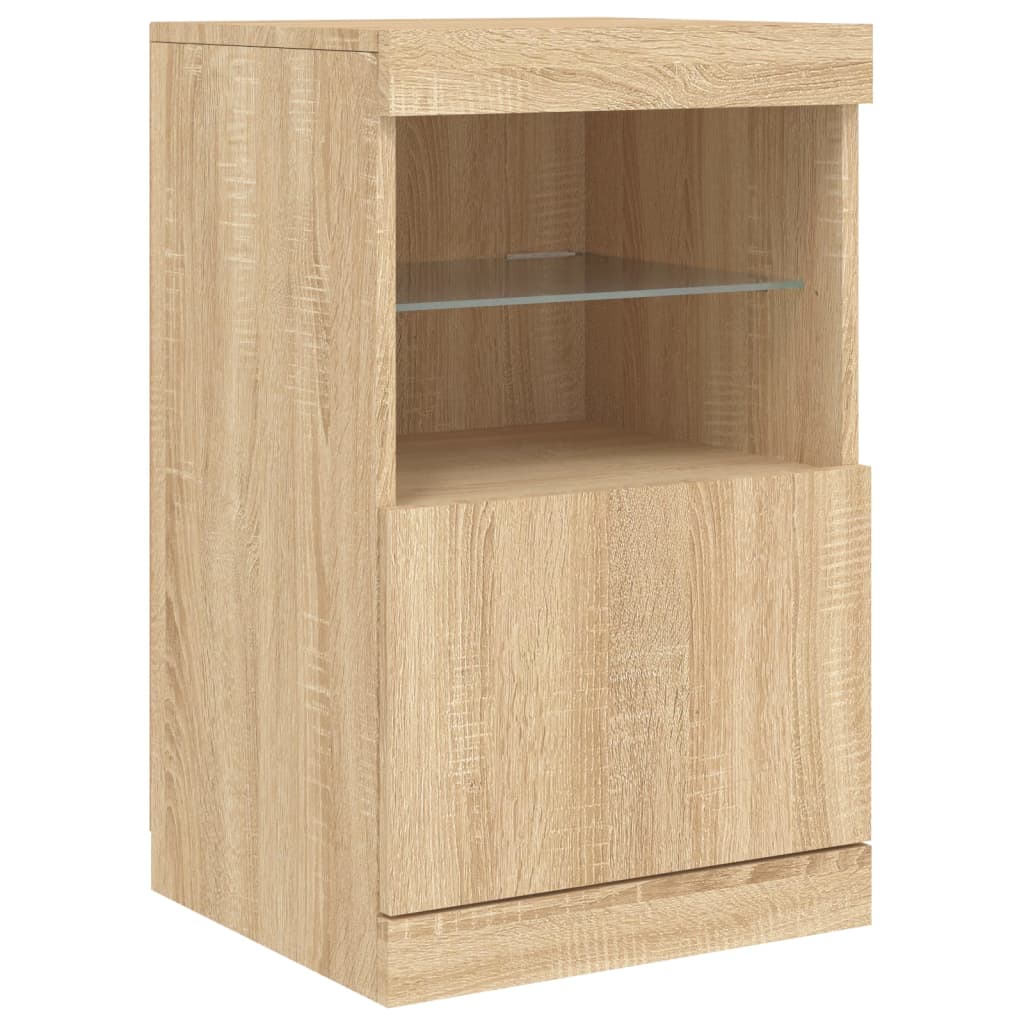 Sideboard with LED Lights Sonoma Oak 162x37x67 cm