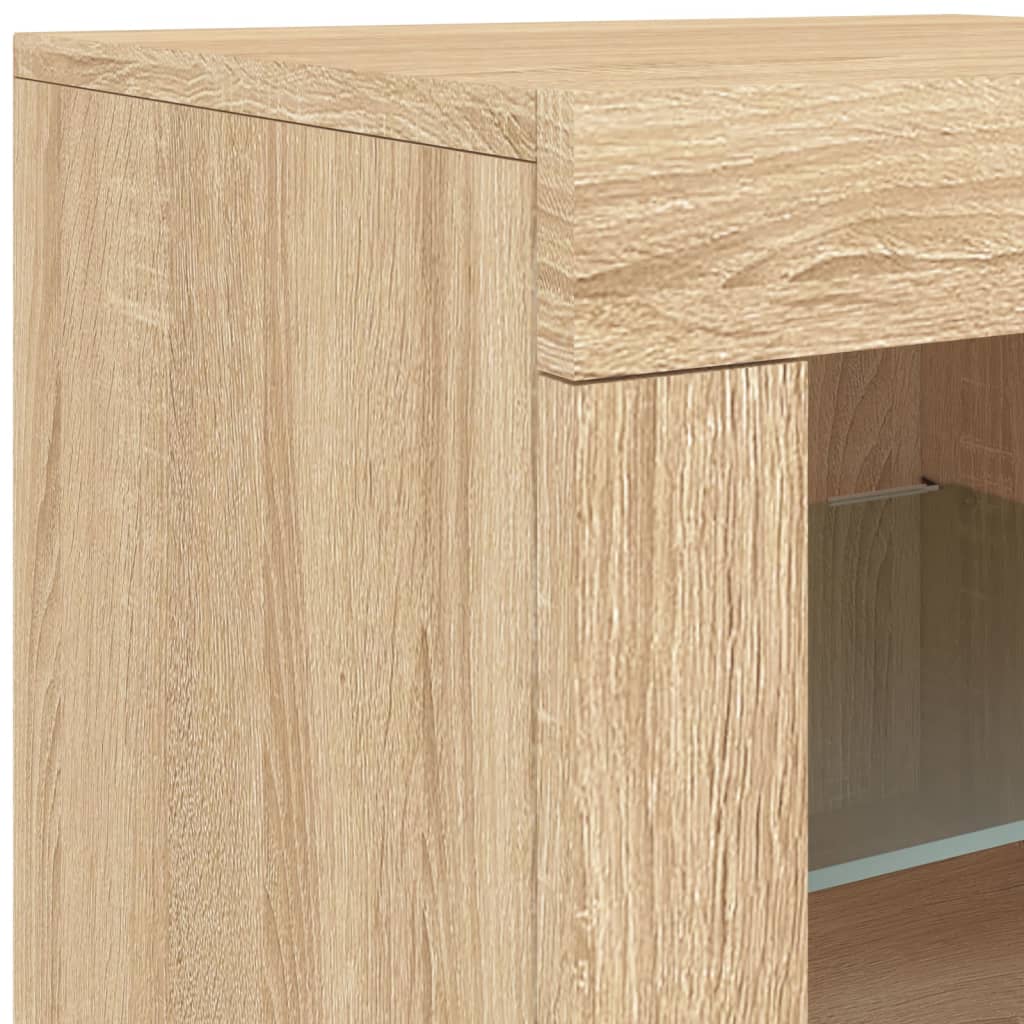 Sideboard with LED Lights Sonoma Oak 181.5x37x67 cm