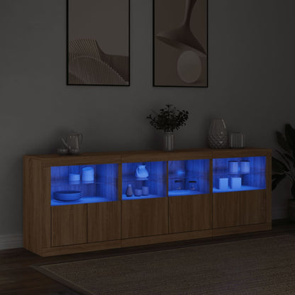 Sideboard with LED Lights Sonoma Oak 202x37x67 cm