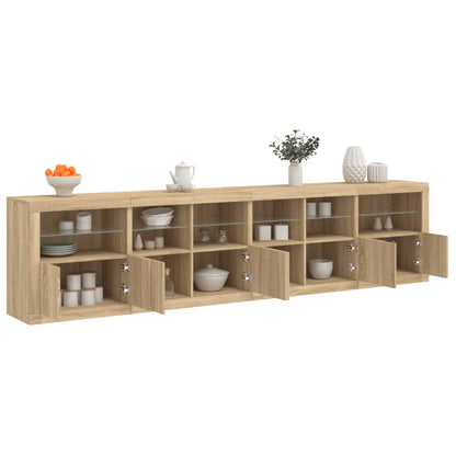 Sideboard with LED Lights Sonoma Oak 283x37x67 cm