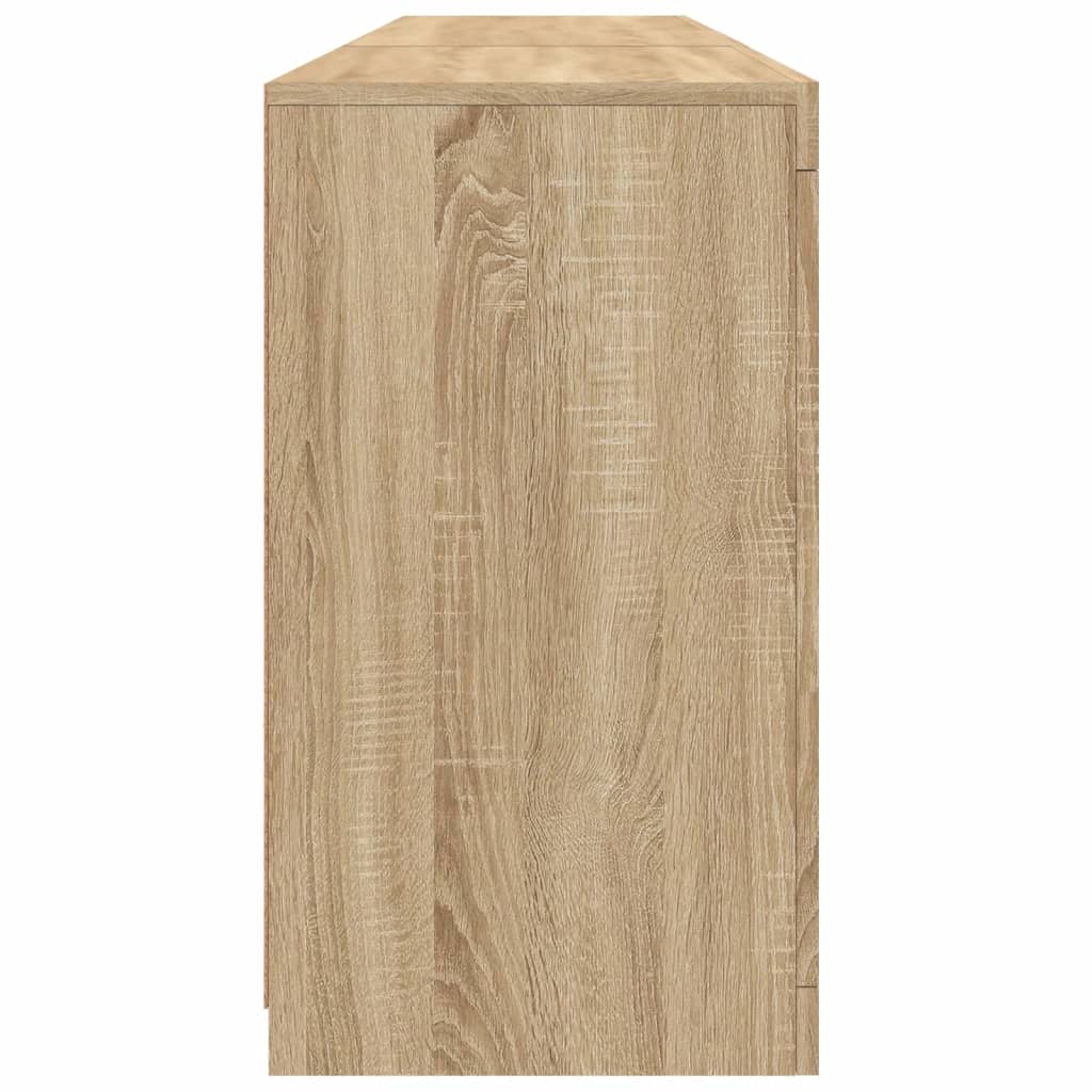 Sideboard with LED Lights Sonoma Oak 162x37x67 cm