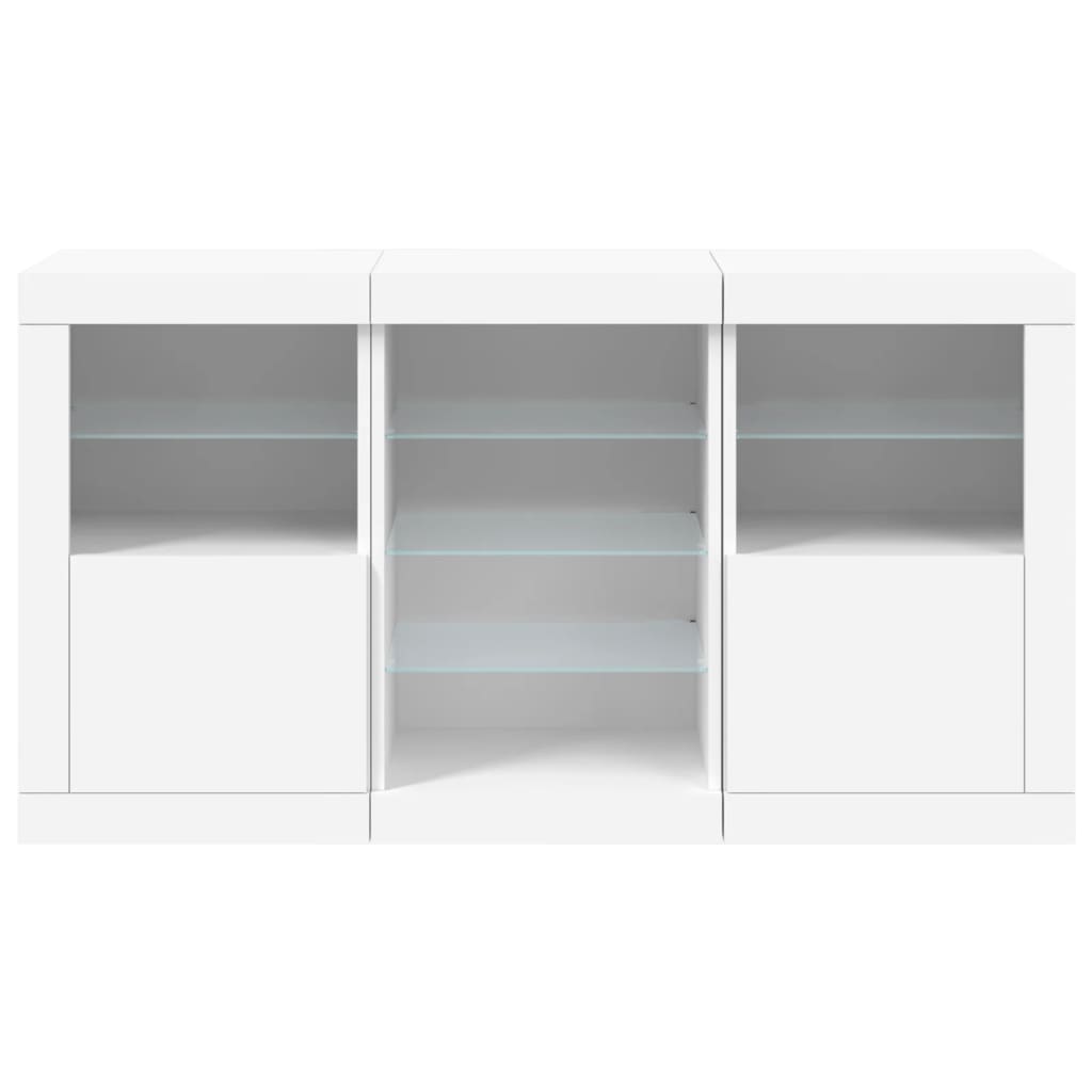 Sideboard with LED Lights White 123x37x67 cm