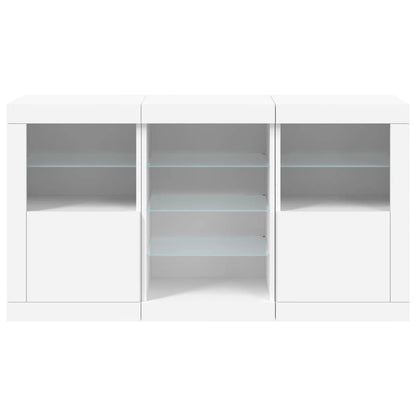 Sideboard with LED Lights White 123x37x67 cm