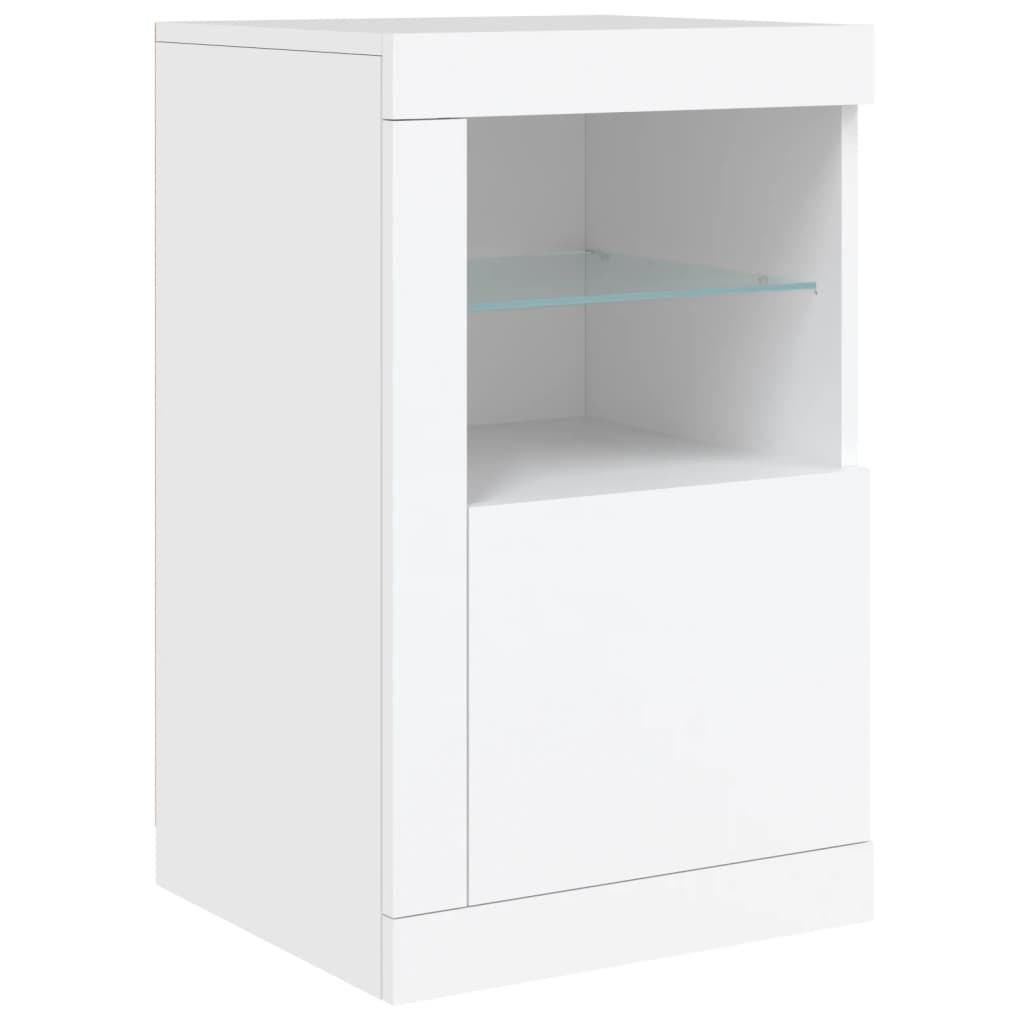 Sideboard with LED Lights White 123x37x67 cm