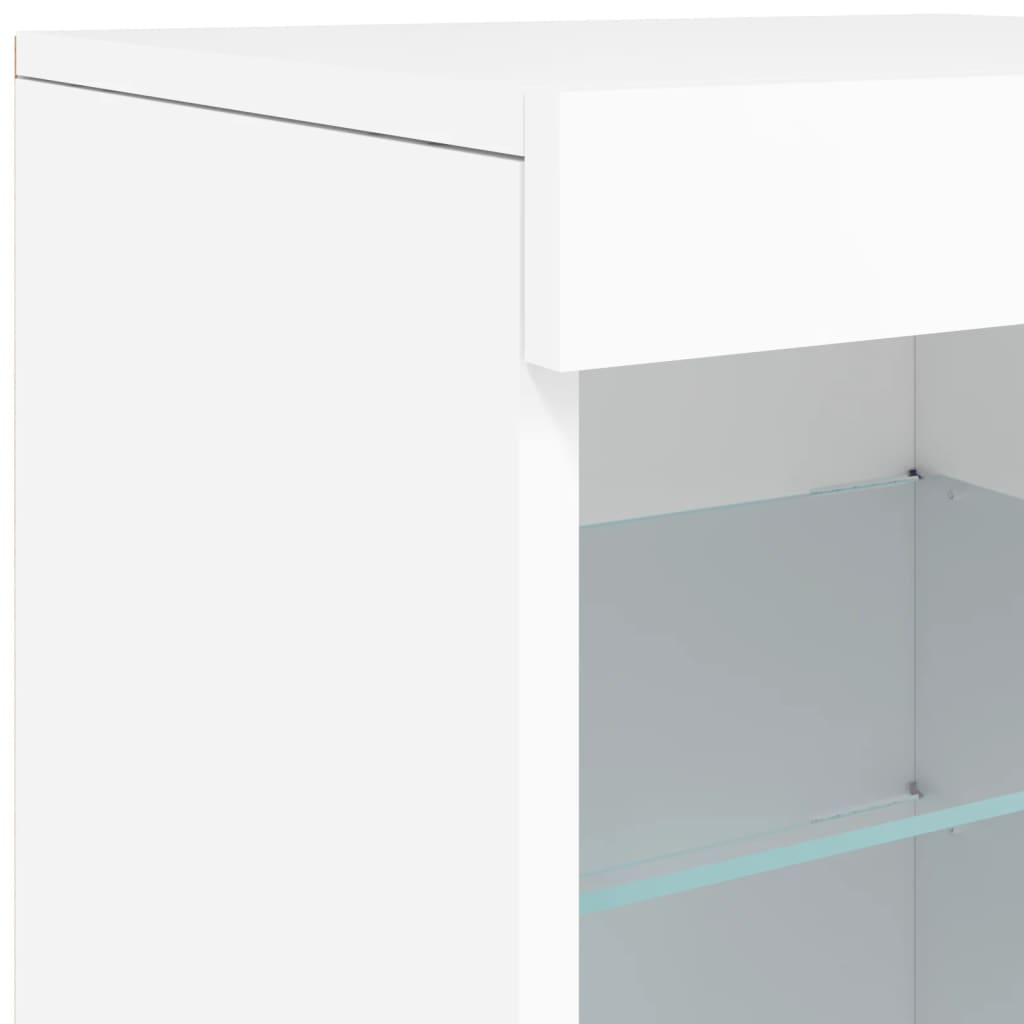 Sideboard with LED Lights White 123x37x67 cm