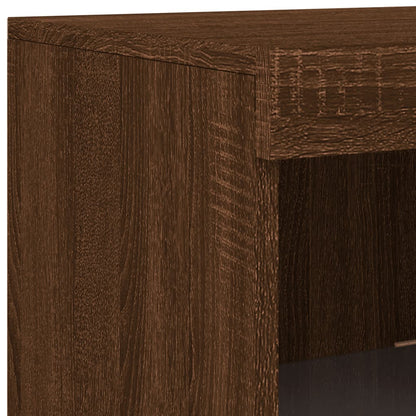 Sideboards with LED Lights 3 pcs Brown Oak Engineered Wood