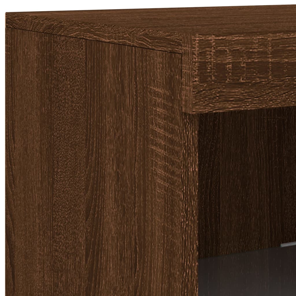 Sideboards with LED Lights 3 pcs Brown Oak Engineered Wood