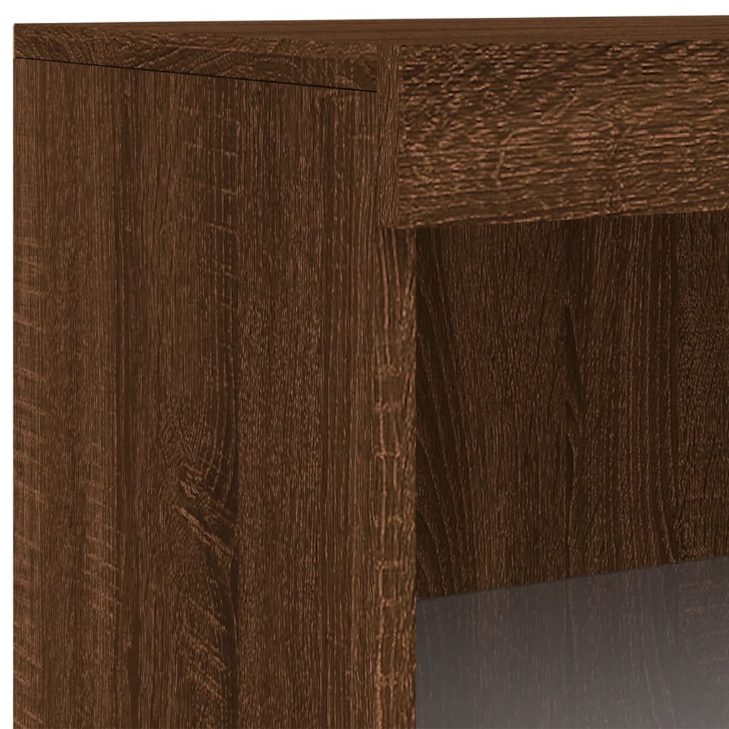 Sideboards with LED Lights 3 pcs Brown Oak Engineered Wood