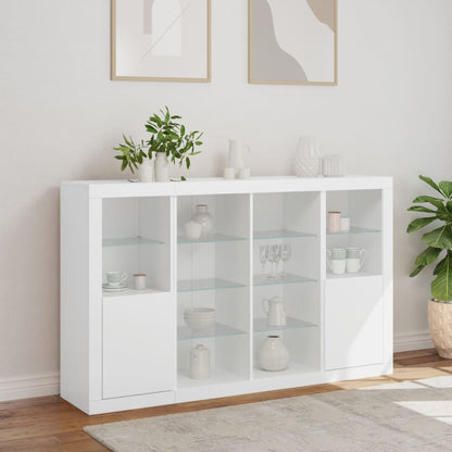 Sideboards with LED Lights 3 pcs White Engineered Wood