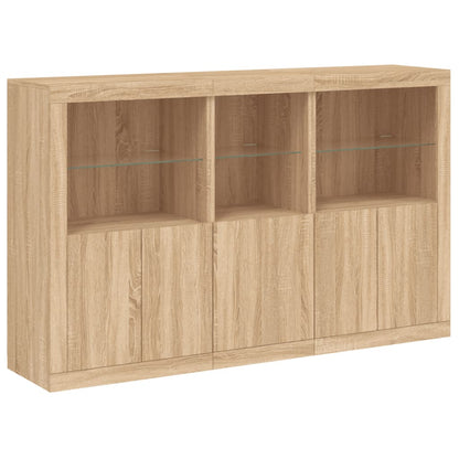 Sideboard with LED Lights Sonoma Oak 162x37x100 cm