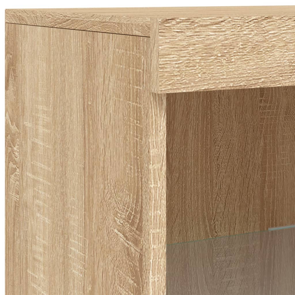 Sideboard with LED Lights Sonoma Oak 162x37x100 cm