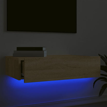 TV Cabinet with LED Lights Sonoma Oak 60x35x15.5 cm