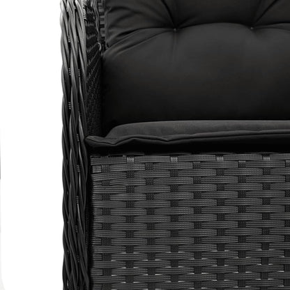 Garden Chairs with Cushions 2 pcs Black Poly Rattan