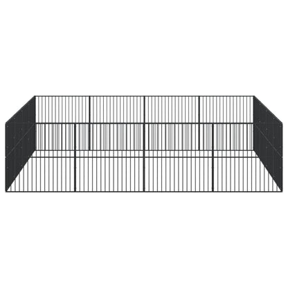 Dog Playpen 16 Panels Black Galvanised Steel