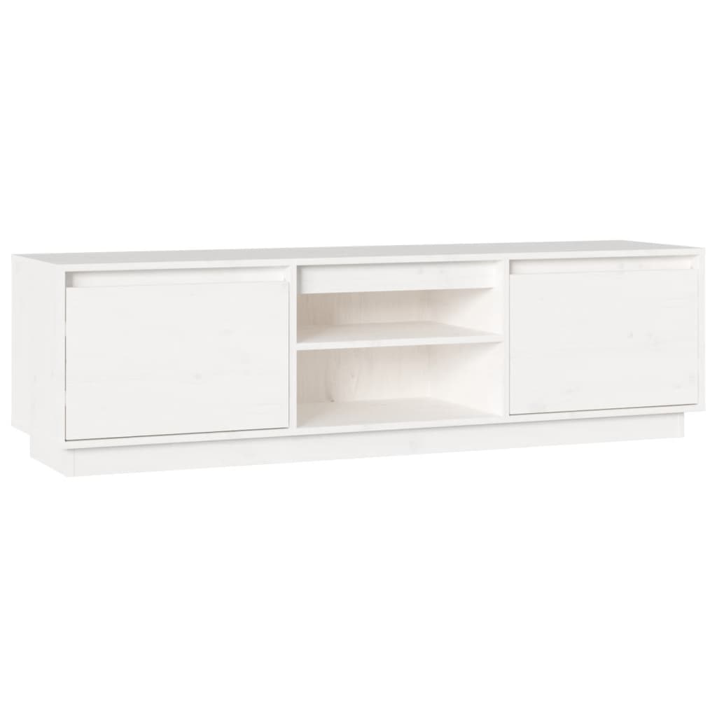 TV Cabinet White 140x35x40 cm Solid Wood Pine