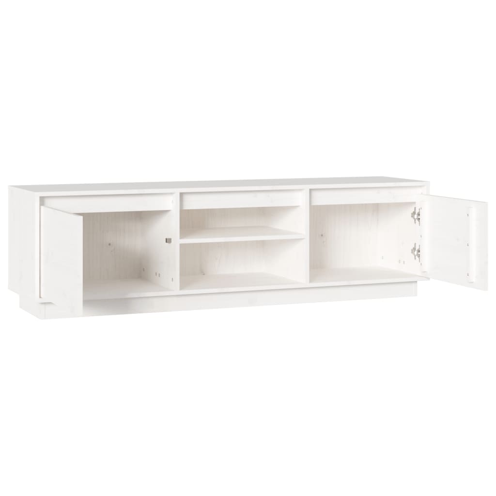 TV Cabinet White 140x35x40 cm Solid Wood Pine