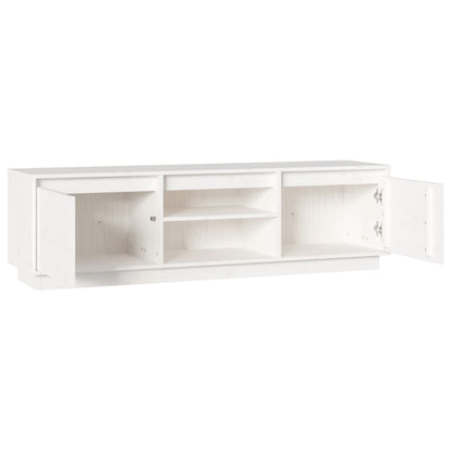 TV Cabinet White 140x35x40 cm Solid Wood Pine