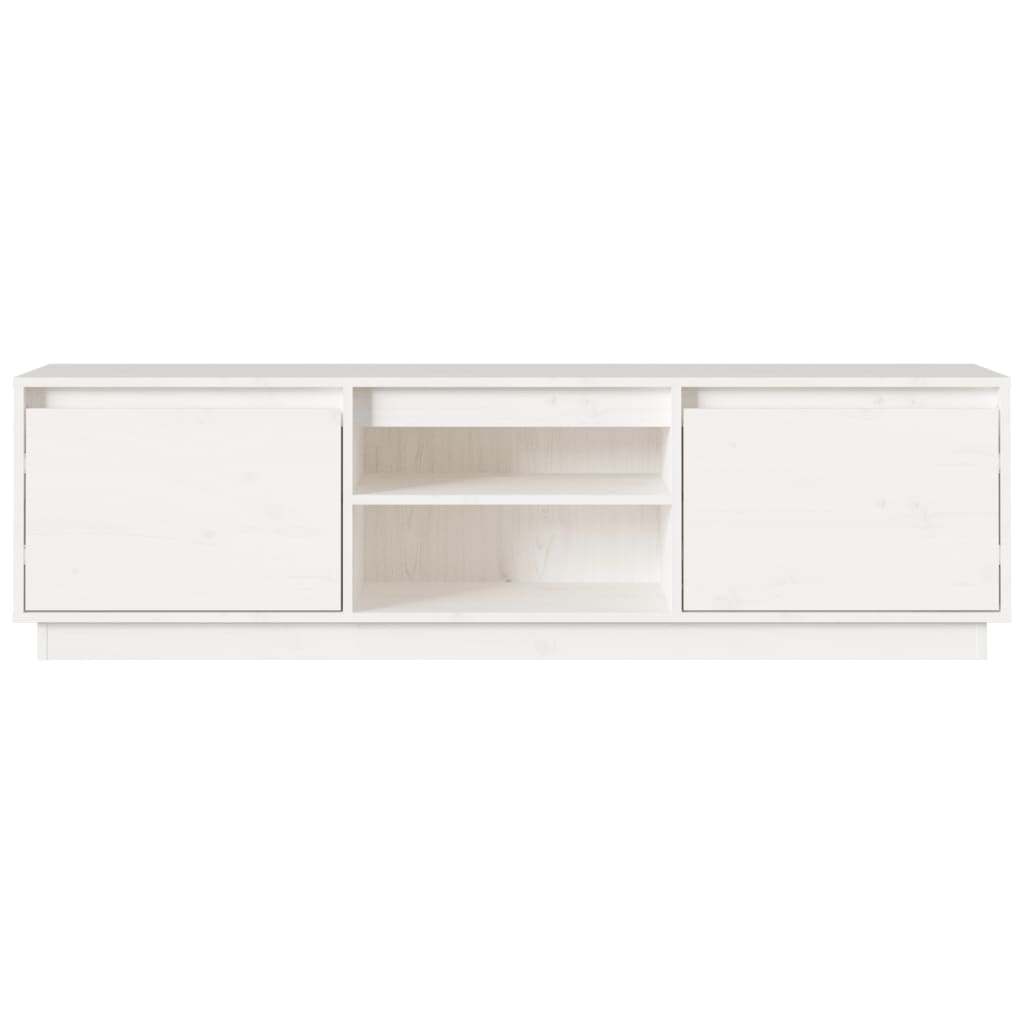 TV Cabinet White 140x35x40 cm Solid Wood Pine