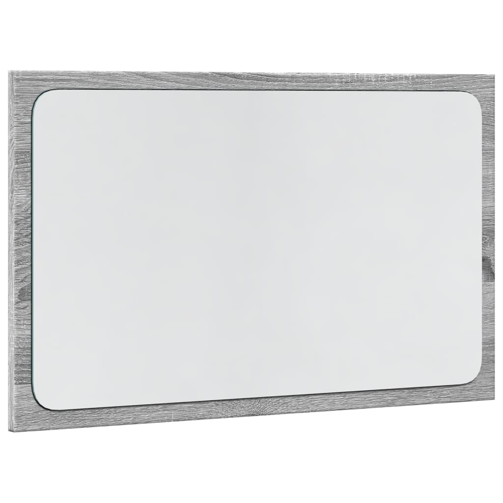 LED Bathroom Mirror Grey Sonoma 60x8.5x38 cm Engineered Wood