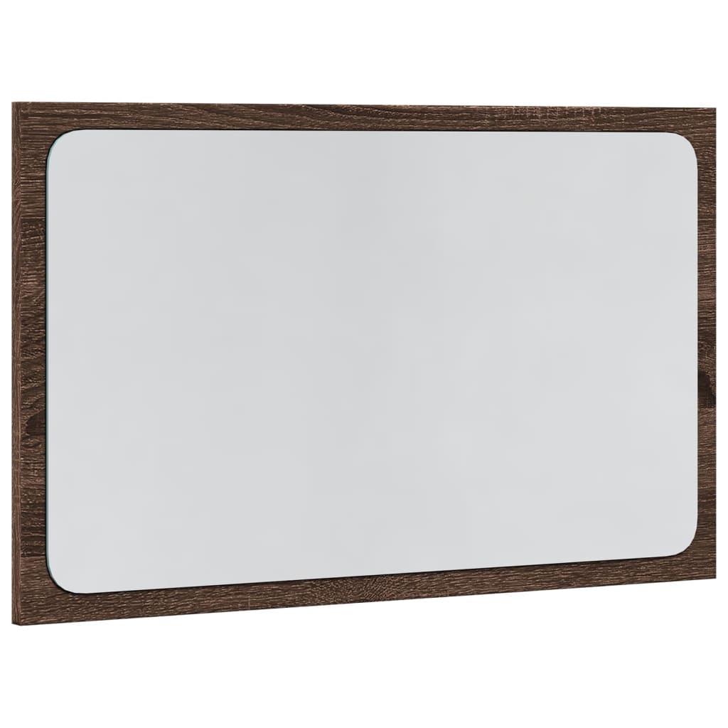 LED Bathroom Mirror Brown Oak 60x8.5x38 cm Engineered Wood