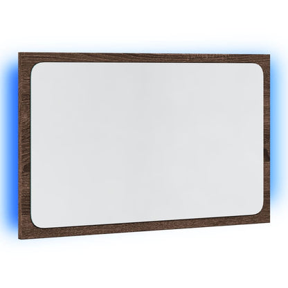 LED Bathroom Mirror Brown Oak 60x8.5x38 cm Engineered Wood