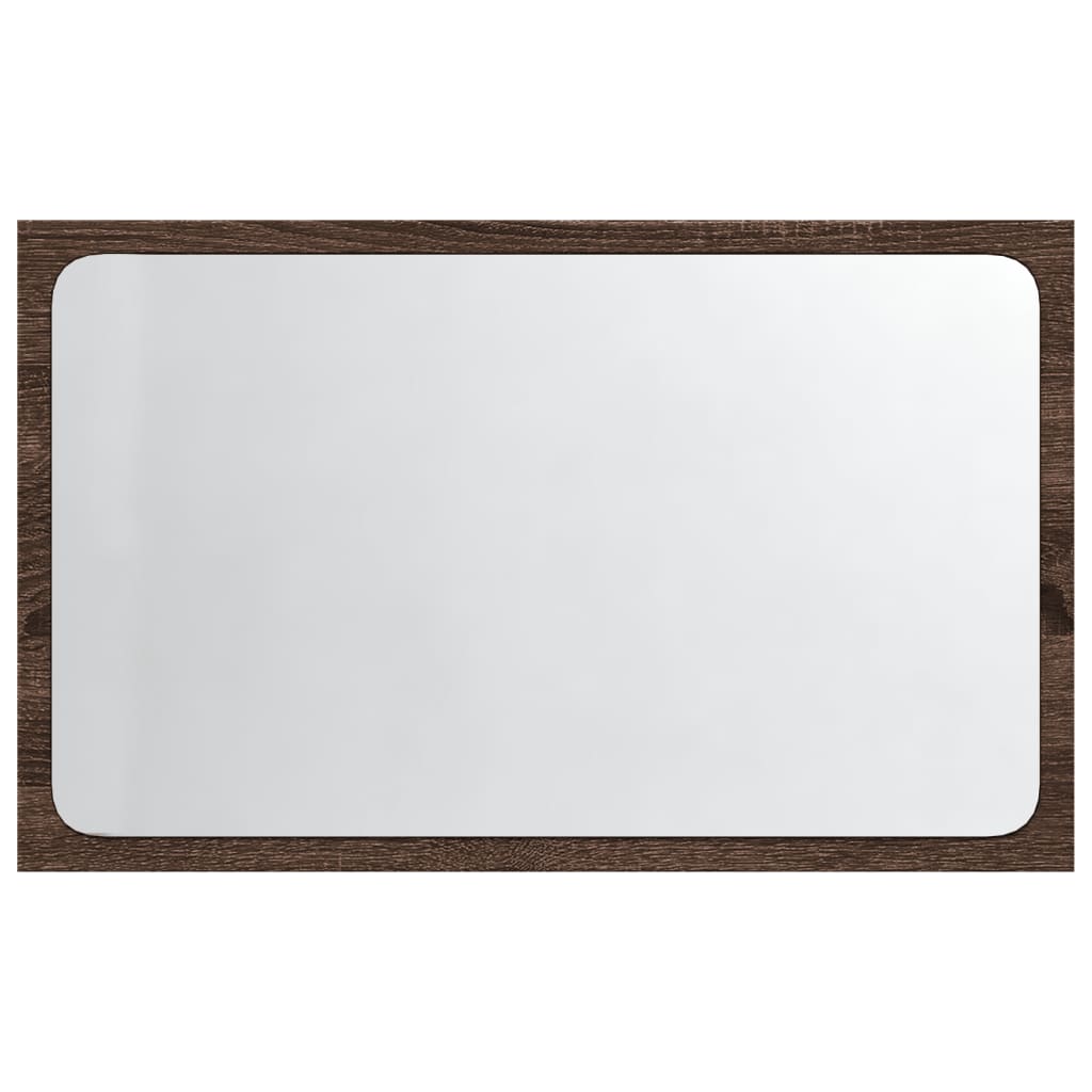 LED Bathroom Mirror Brown Oak 60x8.5x38 cm Engineered Wood