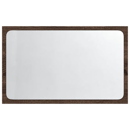 LED Bathroom Mirror Brown Oak 60x8.5x38 cm Engineered Wood