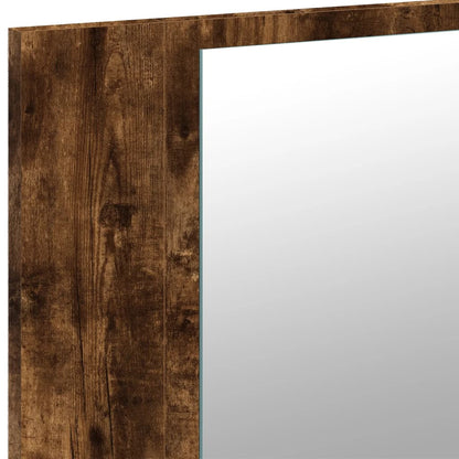 LED Bathroom Mirror Cabinet Smoked Oak 80x12x45 cm Acrylic