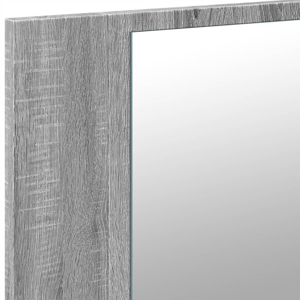 LED Bathroom Mirror Cabinet Grey Sonoma 90x12x45 cm Acrylic