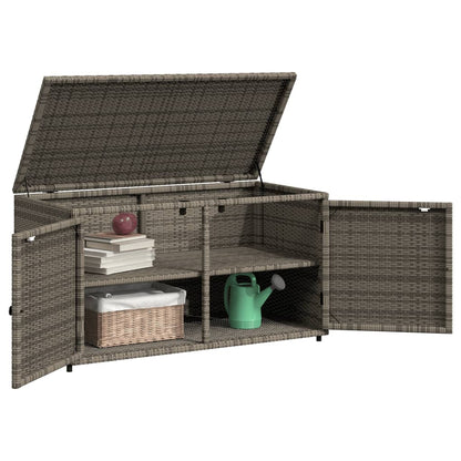 Garden Storage Cabinet Grey 110x55x60.5 cm Poly Rattan