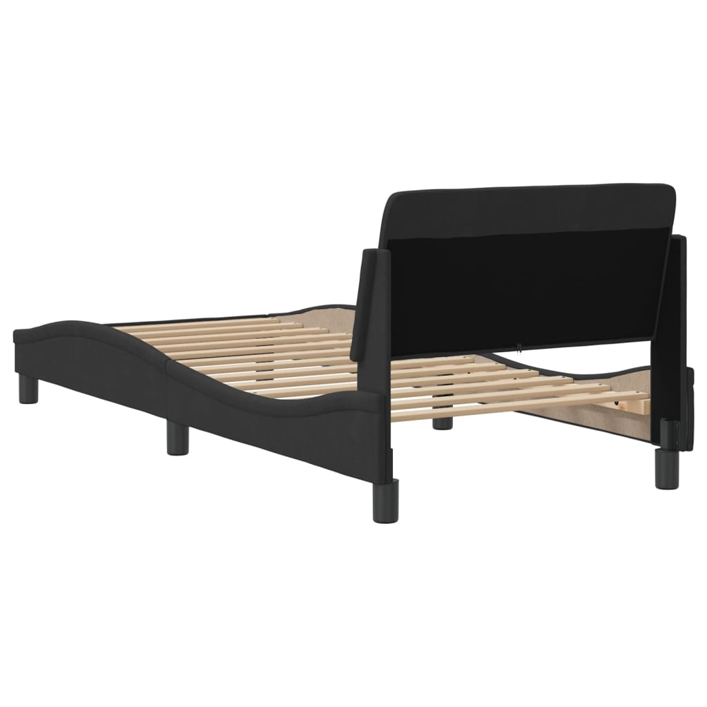 Bed Frame without Mattress Black 90x190 cm Single Velvet