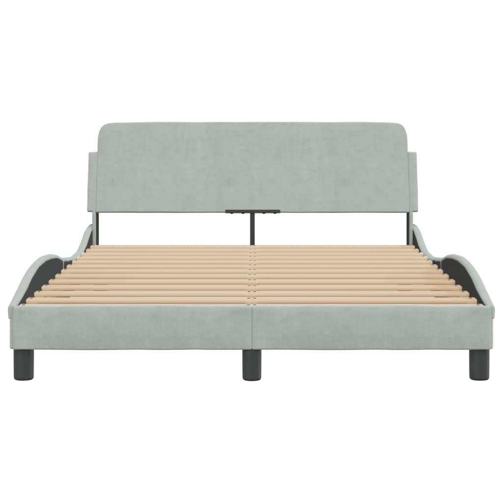 Bed Frame without Mattress Light Grey 135x190 cm Double Velvet