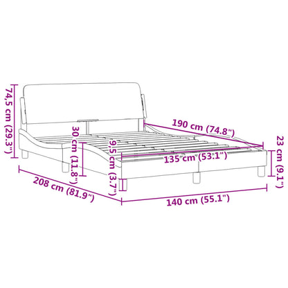 Bed Frame without Mattress Light Grey 135x190 cm Double Velvet