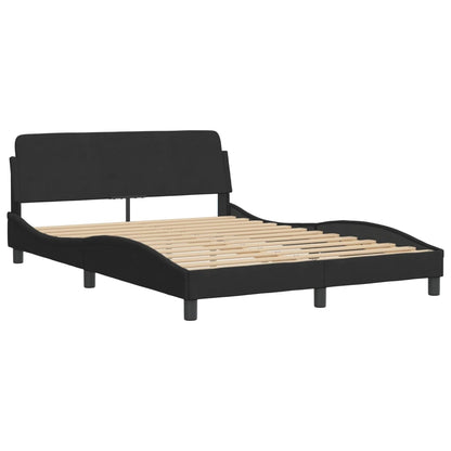 Bed Frame without Mattress Black 135x190 cm Double Velvet