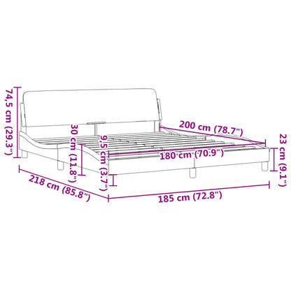 Bed Frame with Headboard Light Grey 180x200 cm Super King Velvet