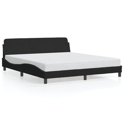 Bed Frame with Headboard Black 180x200 cm Super King Velvet