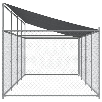 Dog Cage with Roof and Door Grey 8x2x2 m Galvanised Steel