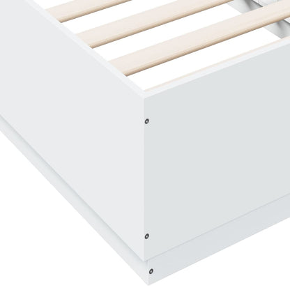 Bed Frame with LED Lights White 90x190 cm Single Engineered Wood