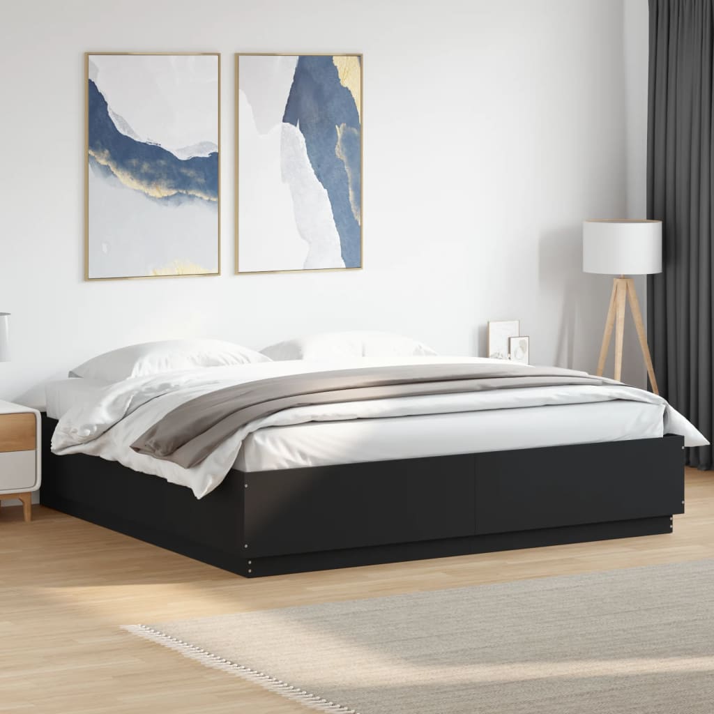 Bed Frame without Mattress Black 200x200 cm