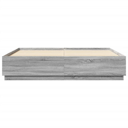 Bed Frame Grey Sonoma 180x200 cm Super King Engineered Wood