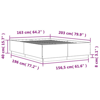 Bed Frame Smoked Oak 160x200 cm Engineered Wood