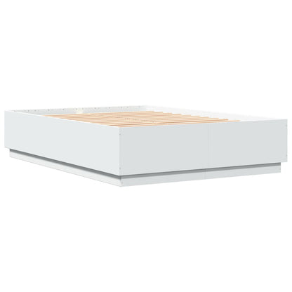 Bed Frame White 150x200 cm King Size Engineered Wood