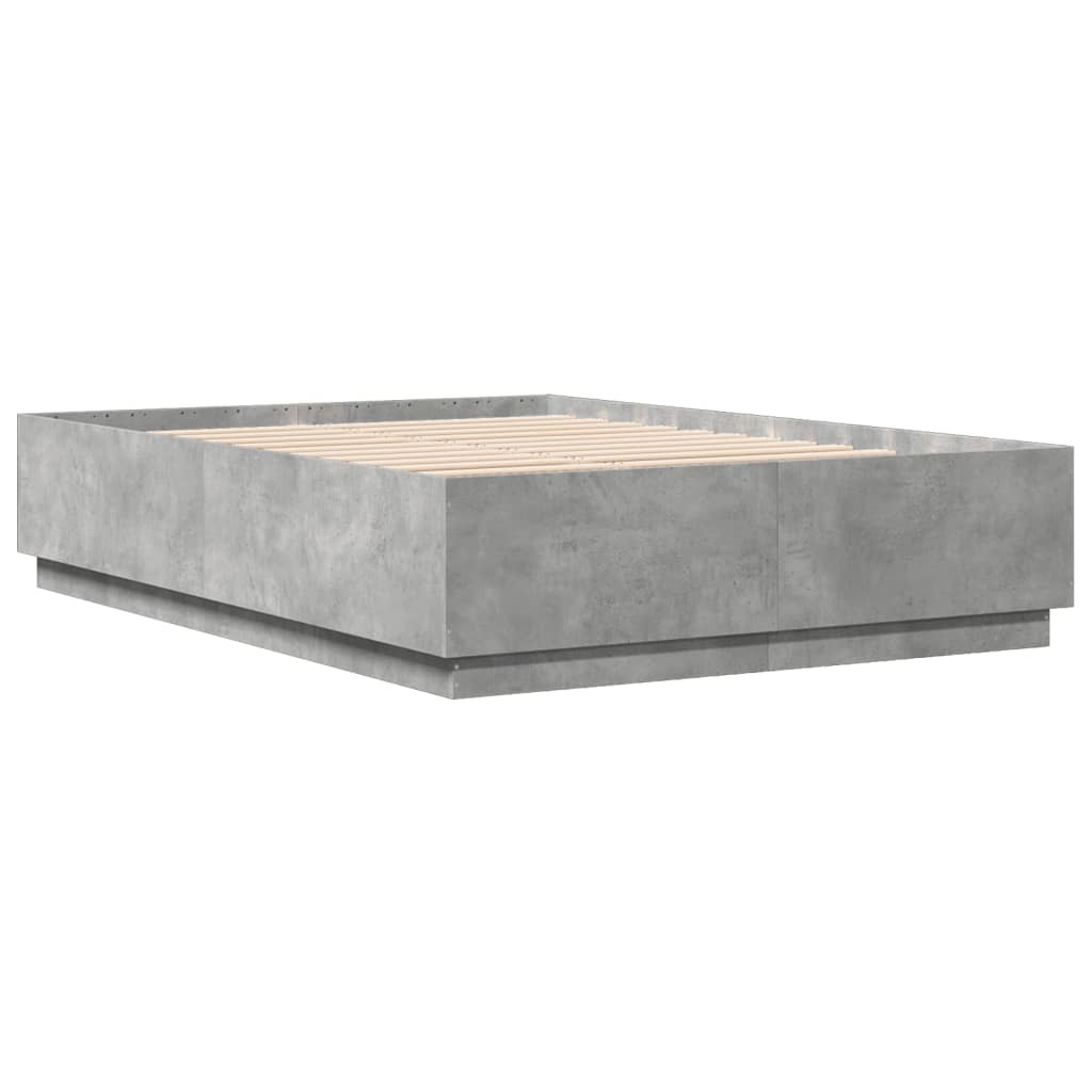 Bed Frame Concrete Grey 150x200 cm King Size Engineered Wood