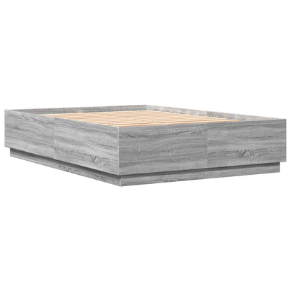 Bed Frame Grey Sonoma 150x200 cm King Size Engineered Wood