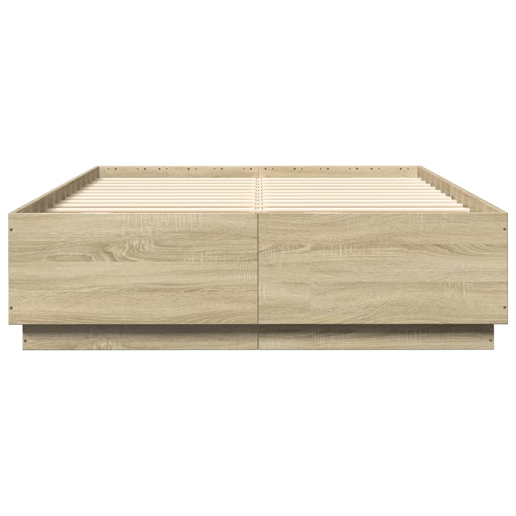 Bed Frame Sonoma Oak 140x200 cm Engineered Wood