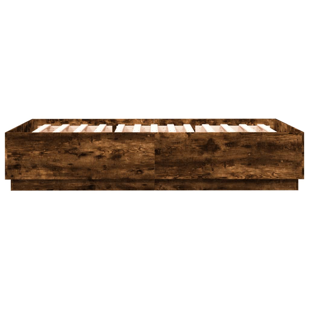 Bed Frame without Mattress Smoked Oak 140x200 cm